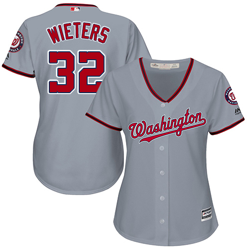 Nationals #32 Matt Wieters Grey Road Women's Stitched MLB Jersey - Click Image to Close